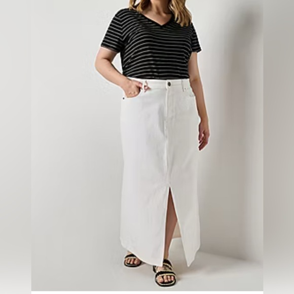 a.n.a Womens High Rise Long Denim Skirt Plus - Picture 1 of 7